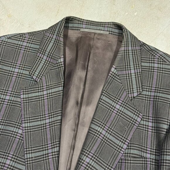 Vintage Windsor 100% Cashmere Blazer Glen Check Sport Coat Brown 42R - Picture 6 of 12